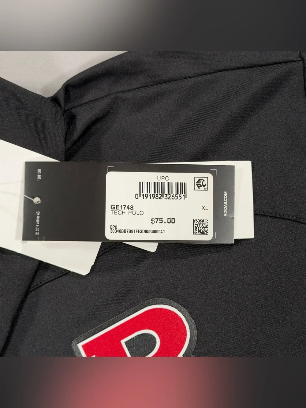 NWT Adidas Rutgers Polo Shirt Mens XL Black Aeroready Scarlet Knights Golf NCAA